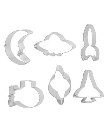 MAGICLULU Cookie Cutters 6 Pcs Fondant Cookies Mold Stainless Steel Cake Cookie Mold M Silver