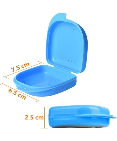 Juhonnz 5-Pcs Prosthetic Box for Dentures | Slim Orthodontic Tooth Holder | Blue/Green/Pink/Yellow/White - Buy Online on GoSupps.com