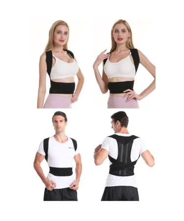 Buy S-5XL Plus Size Posture Corrector Back Brace - Full Back Support for Scoliosis & Hunchback - Adjustable Shoulder Straightener for Men Women & Teens - Small Black - Buy Online on GoSupps.com