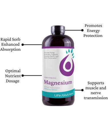 Life Solutions Liquid Magnesium - High Absorption Liquid Magnesium Citrate Supplement for Muscle Relaxation Sleep Support & Stress Relief 8 Floz - Easy to - Buy Online on GoSupps.com
