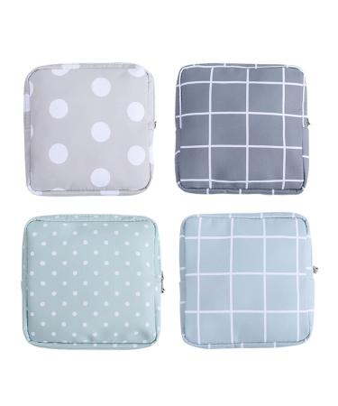UUYYEO 4 Pcs Sanitary Napkin Storage Bags Menstrual Pad Cases Nursing Pad Pouch Mini Cosmetic Pouches Zippered Coin Purses Feminine Product Holders