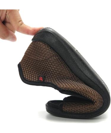 Yytcsjz Men's Diabetic Orthopedic Slippers - Brown, Size 12 | Adjustable Strap, Wide Footwear, Open Toe Sandals for Comfort & Edema Relief - Buy Online on GoSupps.com