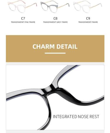 SERONI Metal Temples Cat Eye Blue Light Blocking Glasses for Men & Women - UV Protection 58mm Black Frame - Buy Online on GoSupps.com