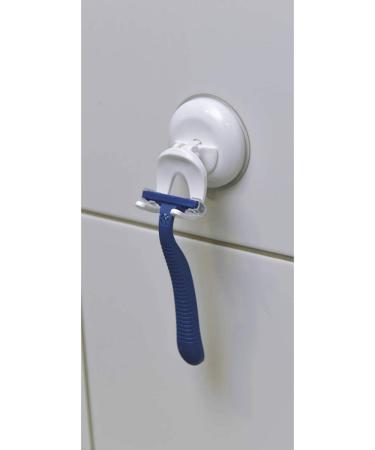 EVIDECO French Suction Mounted Bath Razor Holder - Stylish Home Goods for Men - White - Buy Online on GoSupps.com
