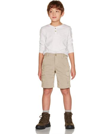 CQR Kids Youth Hiking Cargo Pants | UPF 50+ Quick Dry Convertible Zip Off Pants | Outdoor Camping Khaki Medium - Buy Online on GoSupps.com