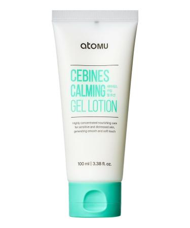 Atomu Cebines Calming Gel Lotion Nourishing Cooling Facial Lotion for Sensitive and Distressed Skin Hypoallergenic Soothing Redness Cream All Skin Types Korean Skincare (3.38 fl.oz.)