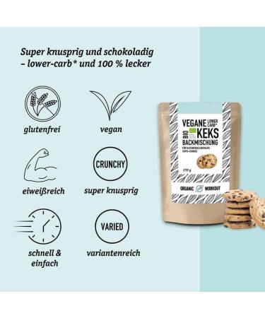 Lower-Carb Organic Chocolate Biscuit Baking Mix | Gluten-Free Keto Vegan Sugar-Free | 270g - Buy Online on GoSupps.com