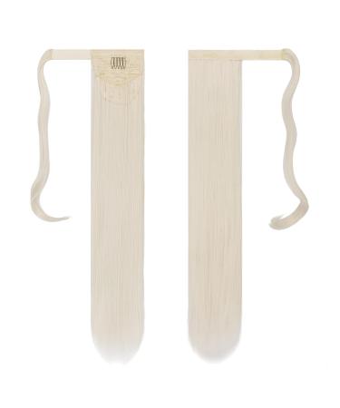 Platinum Blond 60 cm Synthetic Hair Extensions - Long Smooth Ponytail Braid for Women & Girls - Buy Online on GoSupps.com