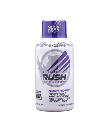 Rhino Rush- New Energy Shots 12 Pack, 2 oz Extra Strength Caffeine Energy Drink Shot, Lasts 4 to 6 Hour (Moon Drop)