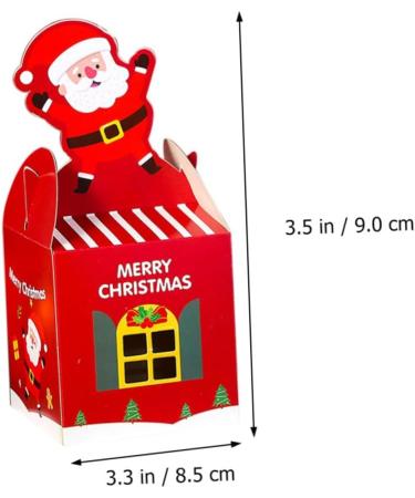 LALAFINA 10pcs Boxes Christmas Wrapping Carton Paper Food Containers Xmas Christmas Goody Boxes Shopping Bag 9X8.5X8.5cm Red - Buy Online on GoSupps.com