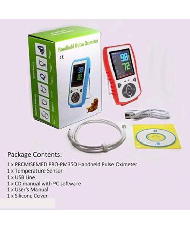 Vet Pulse Oximeter - Handheld Pet Vital Signs Monitor for Dogs Cats & Horses | SpO2 Heart Rate TEMP | Rechargeable LCD Device (Orange Case - Buy Online on GoSupps.com