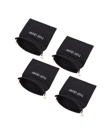 VINTORKY 4pcs Hair Dryer Storage Bag Travel Cosmetics Bag Hotel Hair Dryer Bag Blow Dryer Bag Fabric Black