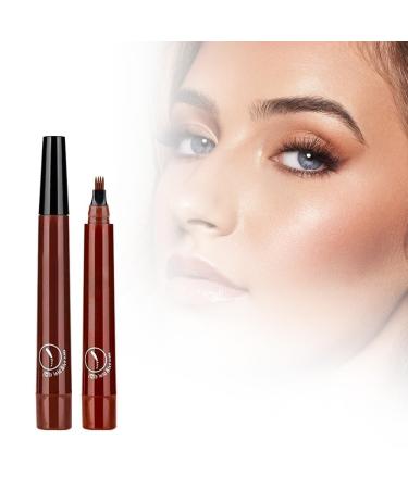Magic Eyebrow Pencil 2024 New 3D Waterproof Microblading Eyebrow Pencil Contouring Pen 4 Tipped Precise Brow Pen Fine Stroke Microblading Eyebrow Pencil Natural Makeup (Red-Brown)