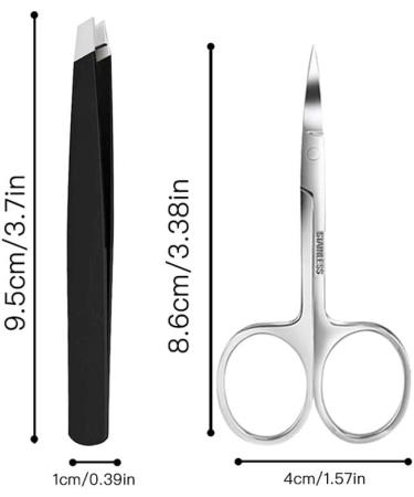 Ityes Eyebrow Tweezers Set - Stainless Steel Precision Tweezers & Scissors for Ingrown Hair and Eyebrow Shaping - International Shipping Available - Buy Online on GoSupps.com