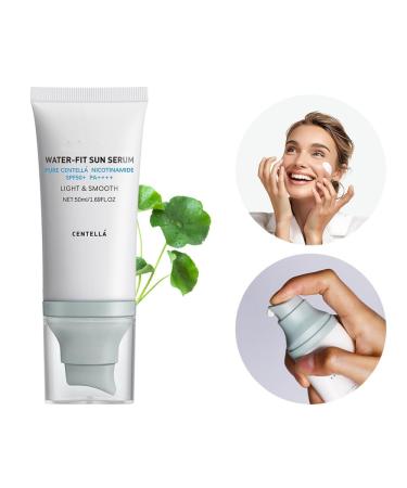 2PCS Centella Sunscreen SPF 50 Centella Water-Fit Sun Serum Korean Sunscreen Stick Soothing Moisture Makeup Base Hydrating & Non-Greasy Sun Protection for Sensitive Skin Nourishing Skin - Buy Online on GoSupps.com