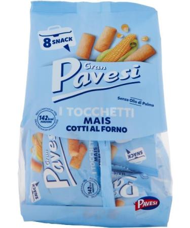  Italian Gourmet E.R. Gran Pavesi Snack Tocchetti Snack Chunks Baked Corn Without Palm Oil - 8 Packets (256g) + Italian Gourmet Polpa 400g - Buy Online on GoSupps.com