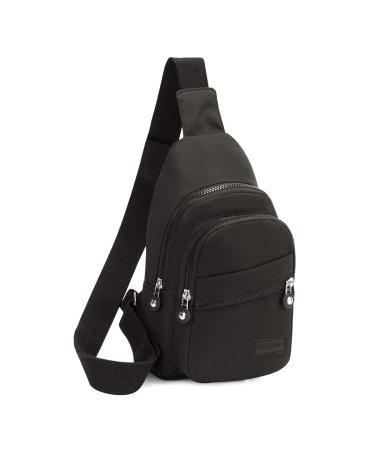EVANCARY Small Sling Bag Sling Backpack for Women Chest Bag Daypack Crossbody Sling Backpack for Travel Sports Running Hiking Black