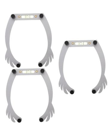 Beavorty 3pcs white outfit eye brow shaping kit eyebrow ruler mapping eyebrow line aluminum alloy