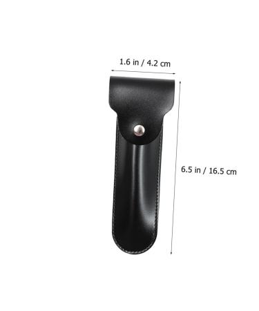 FRCOLOR Leather Shaver Storage Cover - Travel Razor Case & Pouch for Safety Razors | Handmade Compact & Stylish | Perfect Gift for Dad - 16.5x4.2CM Black - Buy Online on GoSupps.com