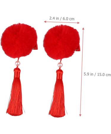 FRCOLOR 6 Pairs Tassel Hair Ball Hair Clip Girl Hair Accessories Kids Hair Accessories Barrettes for Baby Girls Flower Hair Barrettes The Flowers Girl Child Red Headgear Artificial Fur - Buy Online on GoSupps.com