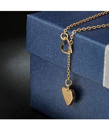 Edary Boho Heart Pendant Necklace - Gold Y-Necklace Fashion Jewelry for Women | International Shipping Available - Buy Online on GoSupps.com