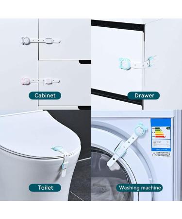 Misazy Cupboard Locks for Children 8 Pcs Baby Proofing Cabinet Locks Upgrade Adjustable for Children Toddler Safety Straps for Kitchen Drawers Toilet Seat Oven Door No Trapped Finger 4 Color - Buy Online on GoSupps.com