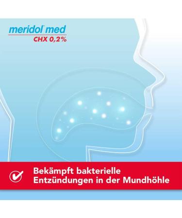 Meridol Med CHX 0.2% Antibacterial Mouthwash - Combat Oral Inflammation | Mild Taste 300ml Solution - Ship Internationally - Buy Online on GoSupps.com
