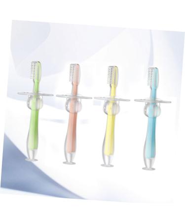 Homsfou 4-Piece Infant Training Toothbrush Set - Silicone Newborn & Toddler Toothbrushes for Gentle Teeth Cleaning - Buy Online on GoSupps.com
