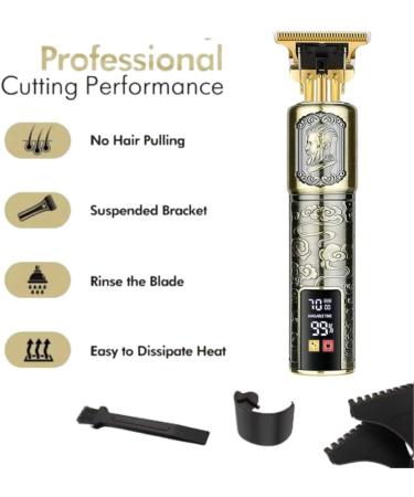 Professional Cordless Electric Trimmer for Men - Hair & Beard Grooming Kit with LED Display | Perfect Gifts for Men | Zero Gapped Edgers & Razor - Buy Online on GoSupps.com