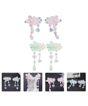 Lurrose Vintage Crystal Tassel Hair Clips - Chinese Ancient Style Alligator Clips for Women Girls - Buy Online on GoSupps.com