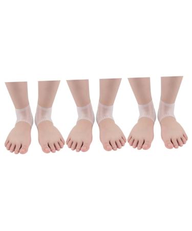 minkissy 3 Pairs Shoe Inserts Heel Soreness Relief Cushion Sleeves Pedicure Heel Crack Silica Protective Men and Women Soft