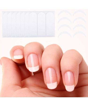1020 PCS/ 20 Sheets French Nail Stickers French Nails Stencil Self-adhesive Manicure Nail Sticker Tips Moon Shape Line Guide DIY Stickers Tips Nail Decoration - Buy Online on GoSupps.com