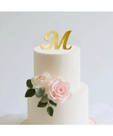 Acrylic Alphabet Cake Topper DIY Personalized Name Cupcake Toppers with A-Z Letter Mirrored Gold Picks for Custom Wedding Cake Decorations Baby Shower Happy Birthday Party Supplies (Uppercase) - Buy Online on GoSupps.com