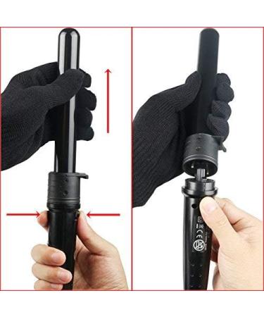 3-in-1 Curling Wand Set with Interchangeable Ceramic Barrels & Heat Resistant Glove - Black - Buy Online on GoSupps.com