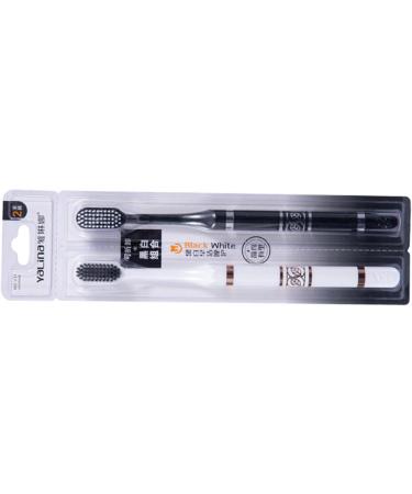 Couple Brush Set - Comfortable Black & White Toothbrushes for Travel | Perfect for Couples - Buy Online on GoSupps.com