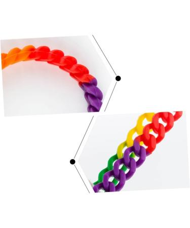 VALICLUD 3 Pcs Mens Gift Lesbian Rainbow Wristbands Cuff Bracelet Braided Rainbow Chain Braclets for Men Rainbow Chain Bracelet Biker Ring Men Gift Mens Bracelets United States Simple Medium Colorful - Buy Online on GoSupps.com