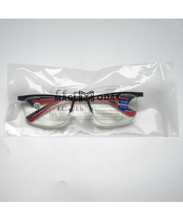 Magimodac Blue Light Filter Half Frame Reading Glasses - Rectangular 2.5 Diopter Visual Aid with PU Leather Case for Men & Women - Buy Online on GoSupps.com