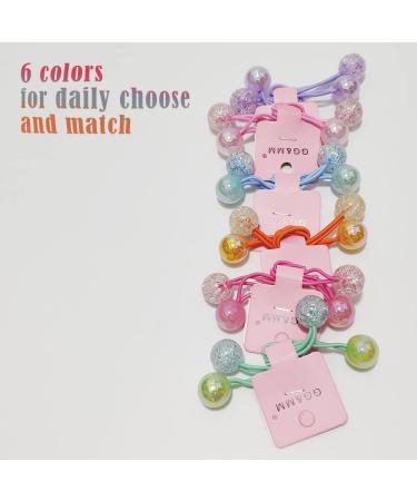 Colorful Ball Ponytail Holders - 12 PCS Elastic Hair Ties for Kids, Toddlers, Women - Buy Online on GoSupps.com