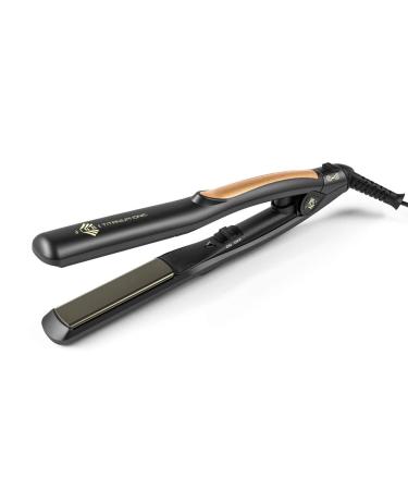 Jinri Hair Straightener with Titanium Plates 0.8 inch Flat Iron Perfect Travel Size Hair Straightener Dual Voltage Black Color