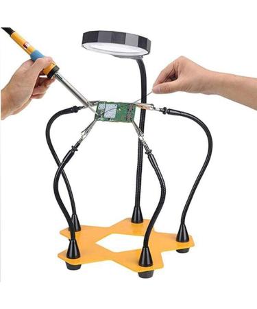 Magnifier Adjustable Magnifier Loupe Lamp Illuminated Led Third Hand Magnifying Glass with Light and Stand Hands Free with Auxiliary Clips and Soldering Iron Stand for Repairing/in - Buy Online on GoSupps.com