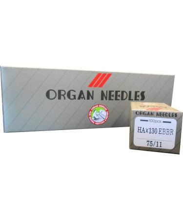 Organ HAx130EBBR Embroidery Machine Needles - Size 11/75 - Pack of 100 Needles - Buy Online on GoSupps.com