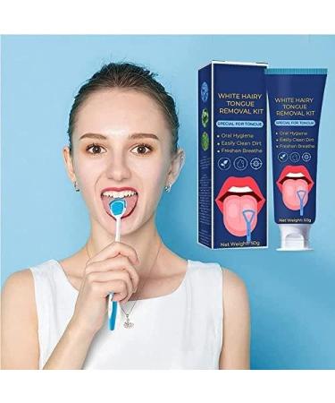 Jiaweiiy White Hair Tongue Cleaning Set - Fresh Breath Gel & Brush | 1 Piece for Optimal Oral Hygiene - Buy Online on GoSupps.com