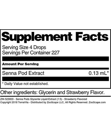 Senna Pods Glycerite Liquid Extract - Strawberry Flavor (1 oz) | Natural Herbal Supplement for Digestive Health | Shop Now - Buy Online on GoSupps.com