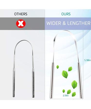 Jamverus 2PCS Reusable Stainless Steel Tongue Scraper Set for Adults & Kids - Medical Grade Oral Hygiene Tools for Fighting Bad Breath - Buy Online on GoSupps.com