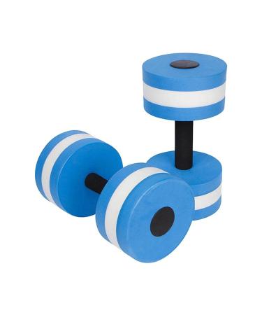 Sports Aquatic Dumbells Set, 2PCS Water Aerobic Exercise Foam Dumbbell Pool Resistance,Water Aqua Fitness Barbells Hand Bar Exercises Equipment for Weight Loss (Blue) 5.9''x10.63''