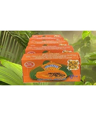 Seal Products Ltd Asantee New Honey Plus Thai Papaya Herbal Soap (Pack of 5)
