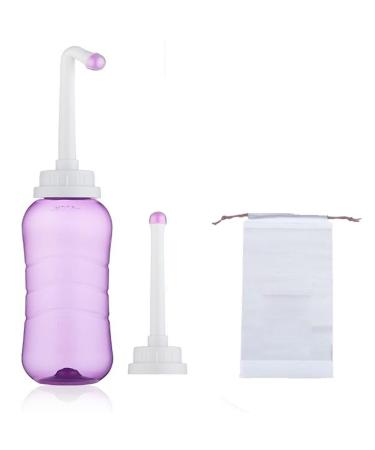 Brigtviee Po shower Irrigator for the vaginal shower intimate shower for anal shower and vaginal shower anti-return and transparent portable bidet portable bidet peri Bottle 500ml purple purple purple