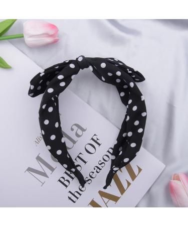 Blace Bow Polka Dot Headband Bowknot Spa Skincare Headband for Women Girls Blcak Bow Hairband Hair Band for Washing Face Halloween Hair Accessories for Girls Women Top Knot Hair Band Bow Tie Hairband black - Buy Online on GoSupps.com