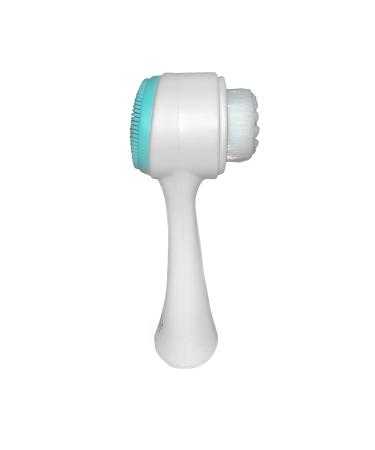 AJ Sophia's Collections 2-in-1 Silicone Facial Scrubber & Exfoliating Brush Deep Pore Cleansing and Gentle Exfoliation. (Blue)