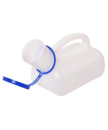 Leakproof Urinal Unisex Urinal Pee Bottle Urinals for Men White Plastic Material Easy Grip Handle 1000ML with Lid - Buy Online on GoSupps.com